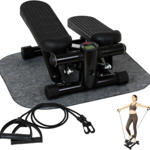 Steppers for Exercise at Home, Mini Stepper with Resistance Bands, Stair Stepper for Home, Stepper Exercise Machine, Compact Stepper Workout Equipment