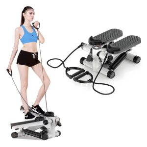 Steppers for Exercise at Home, Mini Stepper with with Resistance Bands,330lb Weight Capacity Stair Stepper Machine for Home Gym Workout