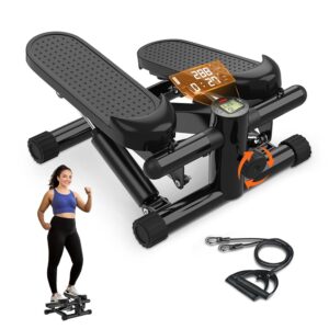 Steppers for Exercise at Home, Mini Stpper with Resistance Bands, 331lbs Load Capacity Stair Stepper for Home, Portable Great Workout Exercise Equipment Stepper for Home Gym...
