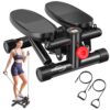 Steppers for Exercise at Home, Stair Stepper with Resistance Bands for Home Fitness, Mini Stepper with 330LBS Loading Capacity, Stair Stepper for Home with LCD Monitor