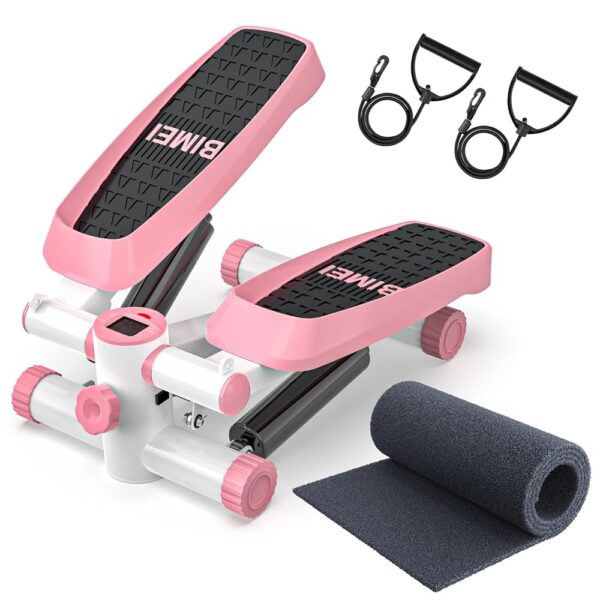 Steppers for Exercise, Mini Stepper Machine with Resistance Bands & Calories Count, Stair Steppers for Exercise 330 lbs Weight Capacity, Portable Stair Stepper Exercise...