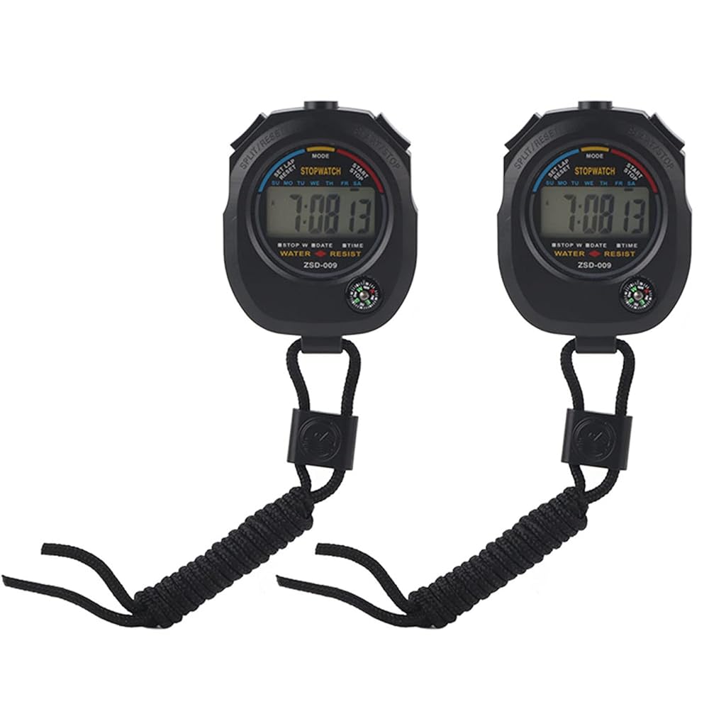 Stopwatch Timer, 2 Pcs Digital LCD Stopwatch Timer, Multifunctional Referee and Athletic Meetings Timer for Racing, Running, Swimming, etc, Time, Calendar and Alarm Display Stopwatch Timer, 2 Pcs Digital LCD Stopwatch Timer, Multifunctional Referee and Athletic Meetings Timer for Racing, Running, Swimming, etc, Time, Calendar and Alarm Display