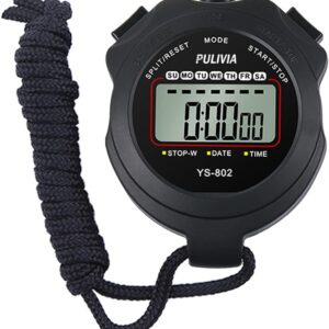 Stopwatch Timer Lap Split Digital Stopwatch with Clock Calendar Alarm, Large Display Stopwatch for Sports Coaches Swimming Running