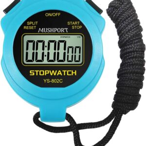 Stopwatch Timer Only Stopwatch Mode, ON/Off Silent No-Clock No-Date No-Countdown Simple Operation, Digital Stop Watch for Sports Kids Coaches Swimming Running, Blue