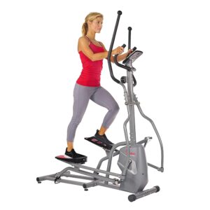 Sunny Health & Fitness Magnetic Elliptical Trainer Machine w/Device Holder, LCD Monitor, 220 LB Max Weight and Pulse Monitor - SF-E3810