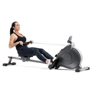 Sunny Health & Fitness Magnetic Rowing Machine with 53.4" Extended Slide Rail, Full-Body Workout, Low-Impact, Ergonomic Full Motion or Premium Water Motion and Optional...