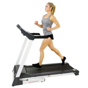 Sunny Health & Fitness Premium Foldable Treadmill for Home, Running or Walking with Auto Incline, Shock Absorption, Digital Display, Optional 20” Running Deck, Free SunnyFit App...