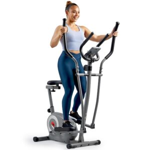 Sunny Health & Fitness Smart 2-in-1 Upright Elliptical Full-Body Exerciser, Arm/Leg Cardio Workout Machine for Home, Exclusive SunnyFit App Enhanced Bluetooth Connectivity,...