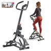 Sunny Health & Fitness Stair Stepper w/Handlebar, Extended Step Range Machine for Climbing Exercise, Compact, Height-Adjustable, Low-Impact & Free SunnyFit® App Enhanced...