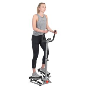 Sunny Health & Fitness Steppers for Exercise at Home Exercising Workout Cardio Climber Thigh Space Squat Twist Stepper Advanced Twisted Resistance Band Step with Optional Free...