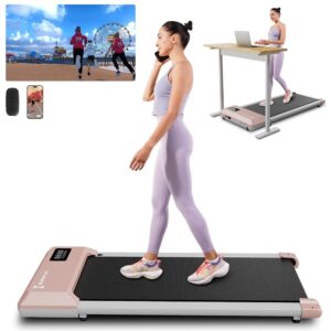 Superun Walking Pad, Mini Walking Pad Treadmill, Treadmills for Home & Office, Under Desk Treadmill, Small Portable Walking Treadmill with Remote & Smart APP, 200-300 Lbs Capacity