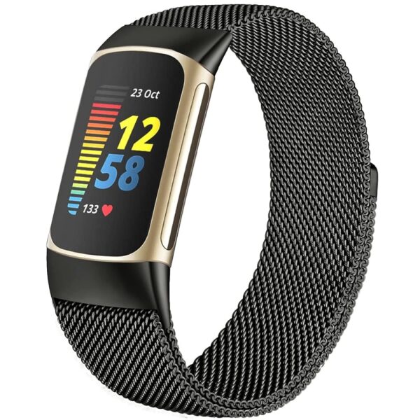 surundo Compatible with Fitbit Charge 6/Charge 5 Bands for Wmen Men, Metal Mesh Milanese Loop Adjustable Strap Replacement for Fitbit Charge 6/Charge 5 Advanced Fitness & Health...