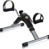 TABEKE Pedal Exerciser, Under Desk Bike Stationary Pedal Exerciser for Arm and Leg Workout, Portable Folding Sitting Desk Cycle,Black