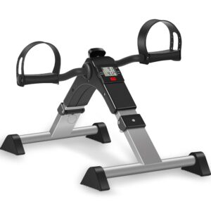 TABEKE Under Desk Bike Pedal Exerciser, Foldable Mini Exercise Bike for Leg and Arm Workouts, Fully Assembled Desk Bike Peddler Machine for Seniors with Clear LCD Display &...
