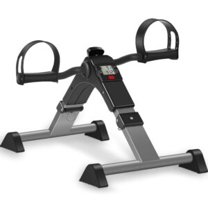 TABEKE Under Desk Bike Pedal Exerciser, Fully Assembled Mini Exercise Bike for Leg and Arm Workouts, Foldable Desk Bike Peddler Machine for Seniors with Clear LCD Display &...