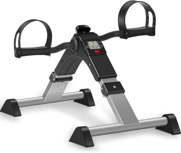 TABEKE Under Desk Bike Pedal Exerciser, Fully Assembled Mini Exercise Bike for Leg and Arm Workouts, Foldable Desk Bike Peddler Machine for Seniors with Clear LCD Display &...