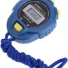 Timer Handheld Digital LCD Sports Stopwatch Chronograph Counter Timer for w/Strap, Blue