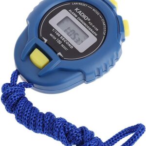 Timer Handheld Digital LCD Sports Stopwatch Chronograph Counter Timer for w/Strap, Blue