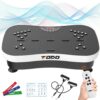 TODO Vibration Plate Exercise Machine Whole Body Vibration Machine with Remote Control for Pain Relief, Lymphatic Drainage, Weight Loss(3 Resistance Loops/Resistance Bands)