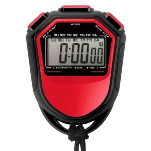 Training Stopwatch,Waterproof Stopwatch Digital Handheld LCD Timer Chronograph Sports Counter with Strap for Swimming Running Football Training