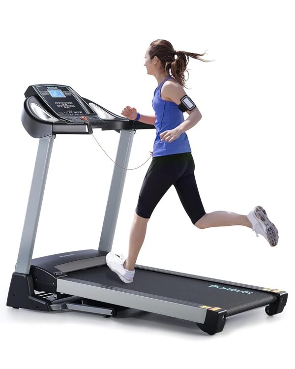 Treadmill with 15% Auto Incline - 350 LBS Capacity, 3.5HP Electric Folding Treadmill Up to 10MPH Speed, Running Machine with 20" Wide Tread Belt & LCD Display for Home Use,...