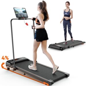 Treadmill with Incline, Walking Pad Treadmill Under Desk, 3-in-1 Folding Treadmill for Home/Office, Installation-Free, Remote Control/App Control