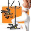 Twist Stepper with Resistance Bands, Stepper Machine with 300LBS Weight Capacity, Mini Stepper for Full Body Workout, Adjustable Step Height, Smooth and Quiet, Stepper for...
