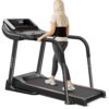 UMAY Fitness Rehab Treadmill with Extended Handrails & Belt for Safety & Balance, 0.1 Increment for Start & Stop, Pulse Sensors, 3 Level Incline, Auto-Folding Home Recovery...