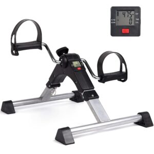 Under Desk Bike Pedal Exerciser for Seniors - Foldable Mini Exercise Bike Foot Pedal Exerciser with LCD Display, Peddler Exerciser for Legs and Arms Sitting Workout