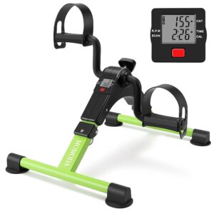 Under Desk Bike Pedal Exerciser Mini Bike for Leg/Arm Pedal Exerciser Foldable Peddler with LCD Display for Home/Office