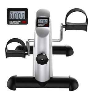 Under Desk Bike Pedal Exerciser, Mini Exercise Bike Portable Peddler Sitting for Seniors with LCD Display Sportneer Arm & Leg Bike Pedals Exerciser with Anti-Skid Mat for Home...