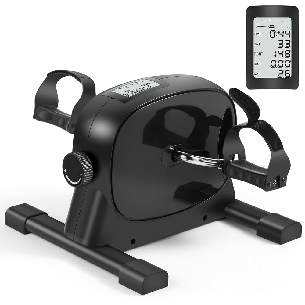 Under Desk Bike Pedal Exerciser, Portable Mini Exercise Bike with LCD Display for Home/Office, Desk Cycle for Leg/Arm with Handle, Leg Exerciser While Sitting for Physical Therapy Under Desk Bike Pedal Exerciser, Portable Mini Exercise Bike with LCD Display for Home/Office, Desk Cycle for Leg/Arm with Handle, Leg Exerciser While Sitting for Physical Therapy