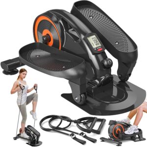 Under Desk Bike Pedal Exerciser Under Desk Elliptical Manual Quiet Elliptical Mini Standing Elliptical Machines for Home Use Portable Foot &Leg Pedal Exerciser with 2 Resistance...