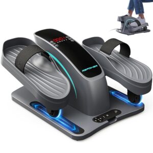 Under Desk Elliptical Electric, Ellipse Leg Exerciser for Seniors, Seated Pedal Exerciser with Remote Control and Strap Pedals,12 Adjustable Speed Levels，Portable & Quiet