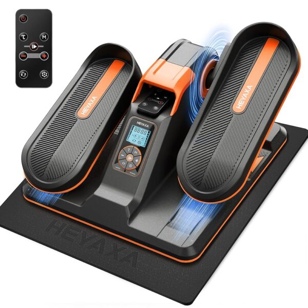 Under Desk Elliptical, Electric Ellipse Leg Exerciser While Sitting for Seniors Adults, Portable Elliptical Machine with LCD Display, Remote Control, Anti-Slip Mat