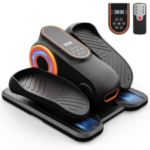 Under Desk Elliptical, Ellipse Leg Exerciser for Home, Office, Fully Assembled, Quiet and Portable Seated Pedal Exerciser for Seniors with 15 Adjustable Speed, Remote Control