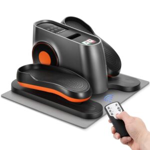 Under Desk Elliptical Machine Electric, Ellipse Leg Exerciser Equipment for Seniors at Home Fully Assembled, Portable & Quiet Pedal Exerciser with LCD Display Monitor