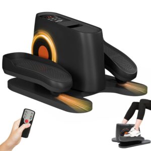 Under Desk Elliptical Machine, Electric Ellipse Leg Exerciser for Seniors, Elliptical Exercise Machine Home Use Seated Pedal Exerciser with Remote Control and Large Pedals
