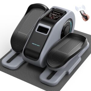 Under Desk Elliptical Machine, Electric Ellipse Leg Exerciser with Resistance Bands and Foot Straps, Quiet Seat Pedal Exerciser Fully Assembled with Remote Control & 12...