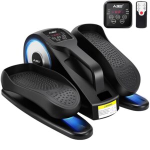 Under Desk Elliptical Machine, Electric Seated Pedal Exerciser with Remote Control and LCD Display, Adjustable Speeds Leg Exerciser for Seniors and Adults