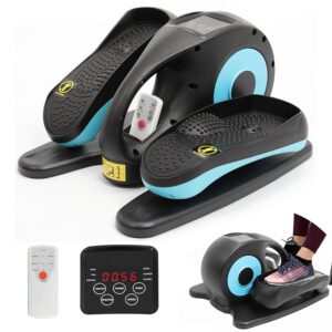 Under Desk Elliptical Machine, Elliptical Exercise Machine with Remote Control, Portable Ellipse Machine Supports Auto & Manual Mode, Leg Exerciser for Seniors Adults Teens