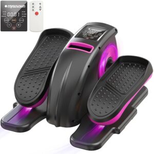 Under Desk Elliptical Machine, Mysuntown Ellipse Leg Exerciser for Seniors Fully Assembled, Quiet & Portable Electric Seated Pedal Exerciser, Fluorescent