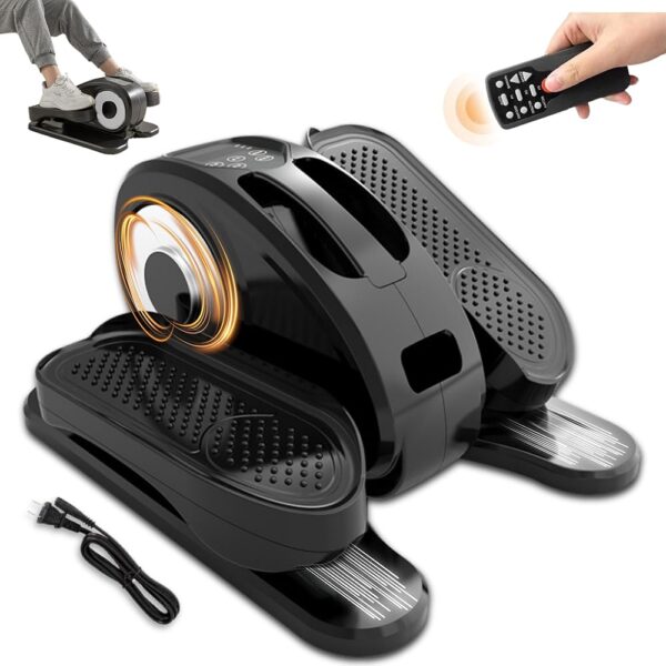 Under-Desk Elliptical Machine, Quiet & Portable Electric Seated Pedal Exerciser with Remote Control, 12 Adjustable Speeds, Ideal for Seniors