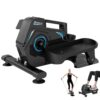 Under Desk Elliptical Machine, THERUN Quiet & Portable Ellipse Leg Exerciser for Seniors, 8 Levels Adjustable Magnetic Sitting & Standing Mini Elliptical w/Resistance Bands for...