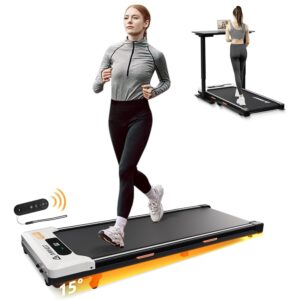 Under Desk Treadmill, Walking Pad 2 in 1 for Walking and Jogging, Portable Walking Treadmill with Remote Control Lanyard for Home/Office, 2.5HP Low-Noise Desk Treadmill in LED...
