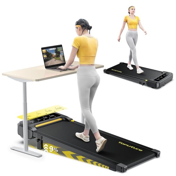 Under Desk Treadmill with Incline, Portable Walking Pad Treadmill for Home/Office, 2.5HP Walking Jogging Running Machine 300 lbs Capacity with LED Display, Remote Control/App...