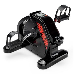 Upgraded Pedal Exerciser Heavy-Duty Metal Flywheel Under Desk Bike with LCD Display, Mini Stationary Bikes for Home Office Workout, Leg and Arm Training