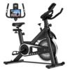 UPREIGN Exercise Bike, Adjustable Resistance Stationary Bike for Home, Indoor Cycling Bike for Home, With LCD Display and Heart Rhythm Monitor