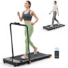 UREVO 2 in 1 Under Desk Treadmill, 2.5HP Folding Electric Treadmill Walking Jogging Machine for Home Office with Remote Control