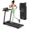 UREVO Portable Folding Treadmills for Home, Max 3.0 HP Running Walking Treadmill with 12 Pre Set Programs and Wider Tread Belt, Adjustable Display, Pause Detection